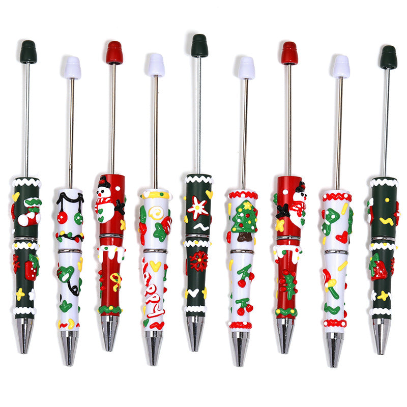 Wholesale 5pcs/pack Christmas cartoon bead pen